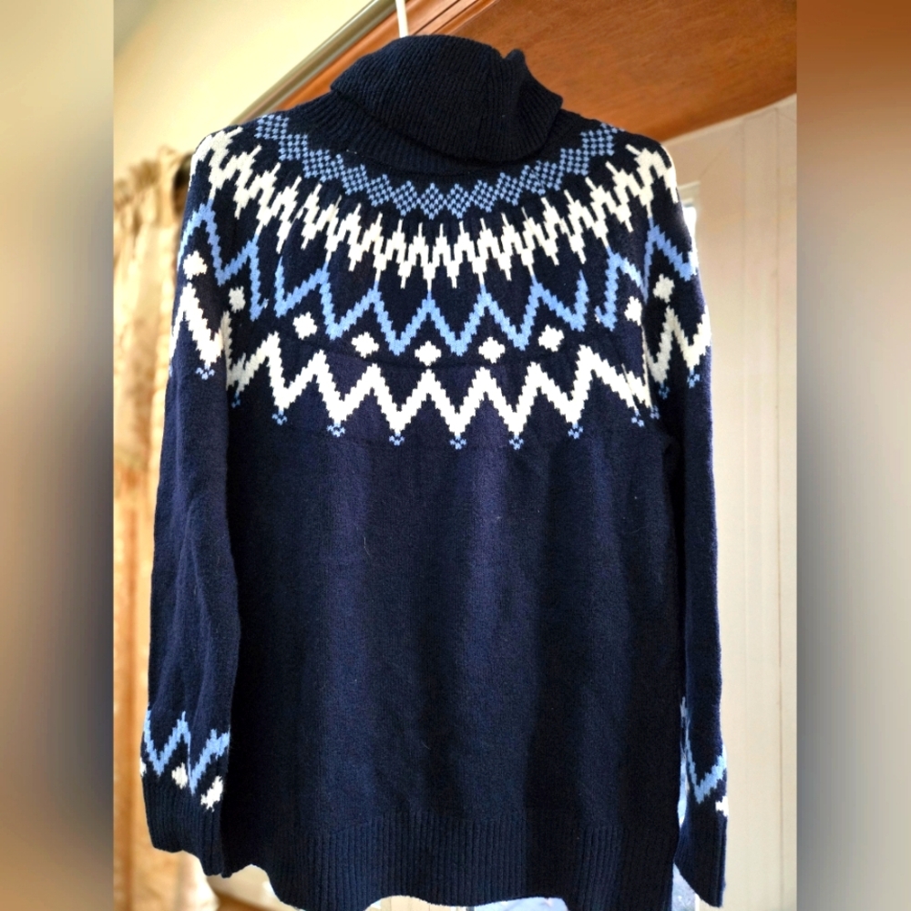 Fair Isle Turtleneck Tunic Sweater